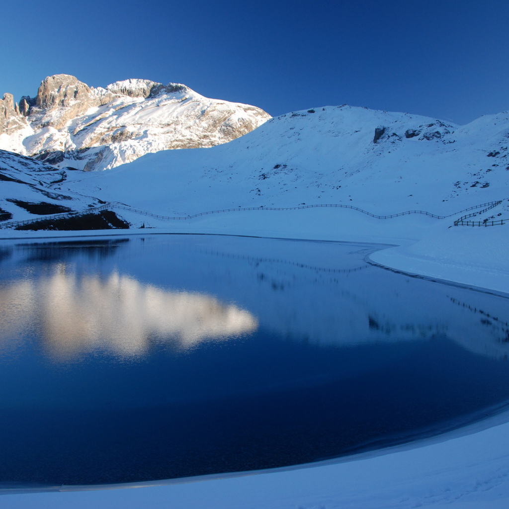 Lake in the ski resort of Courchevel, France