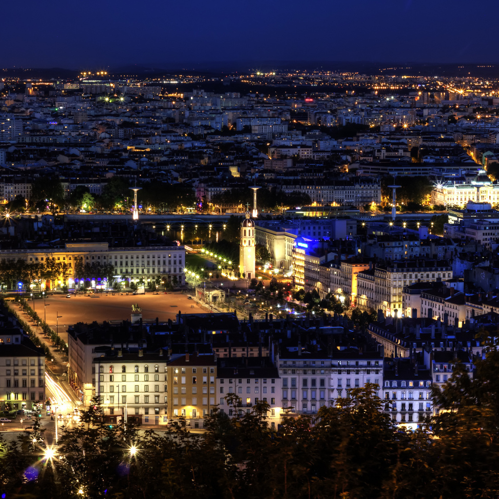 Панорама в городе Лион, Франция
