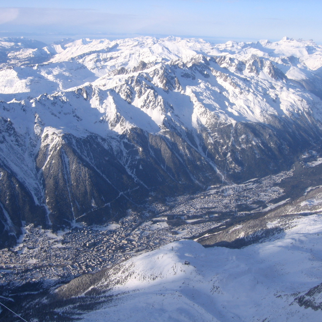 Панорама курорта Шамони, Франция