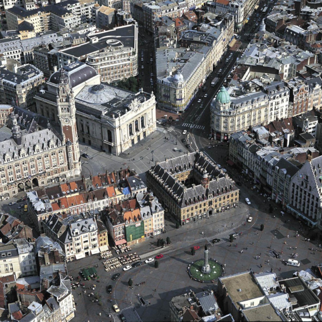Панорама в городе Лилль, Франция