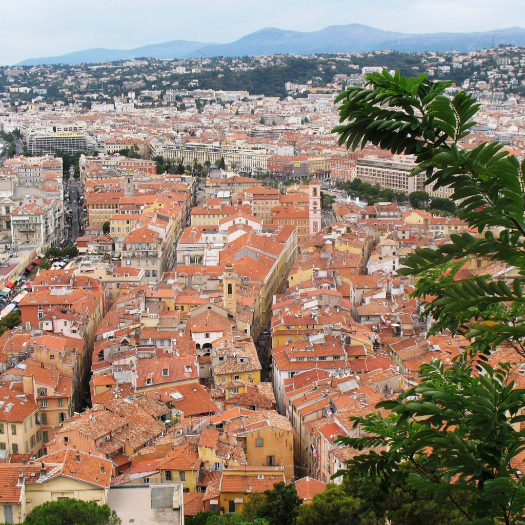 Панорама в городе Ницца, Франция