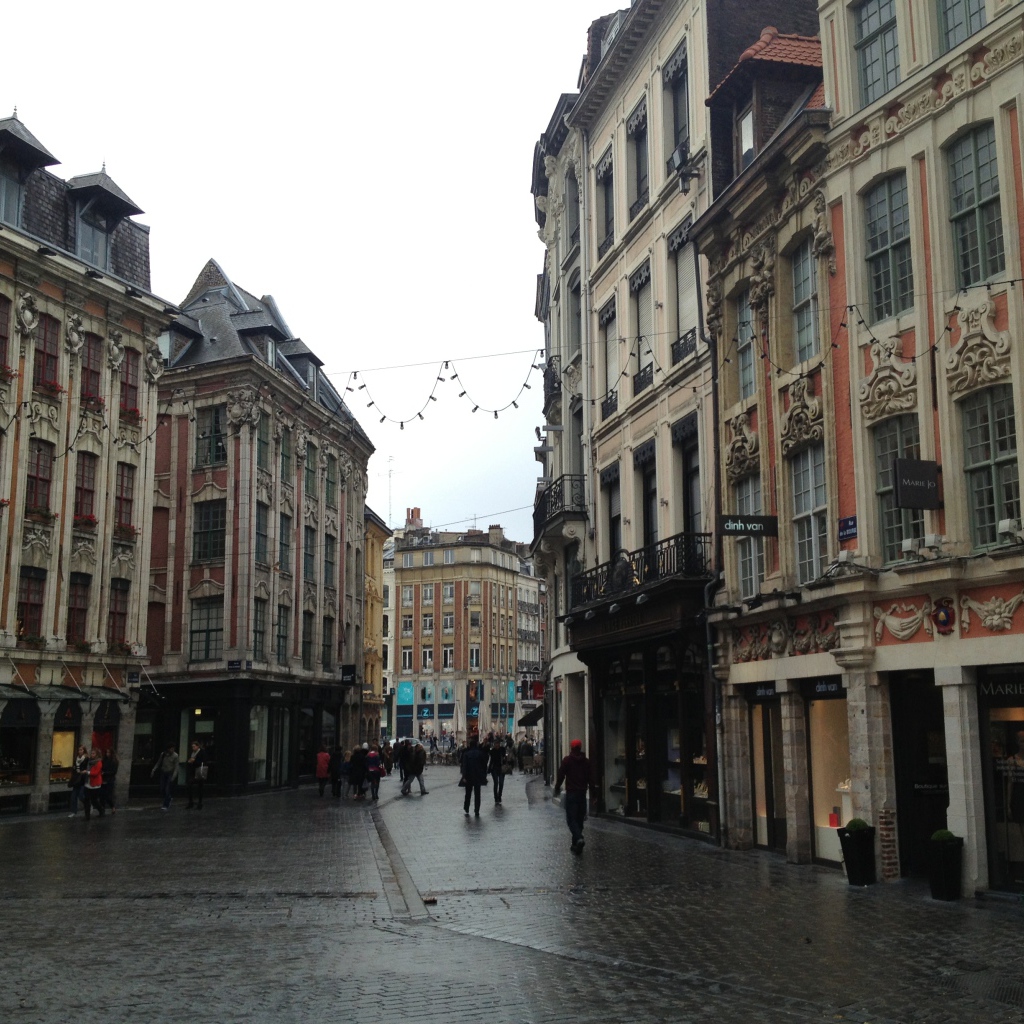 Прогулка по улице в городе Лилль, Франция