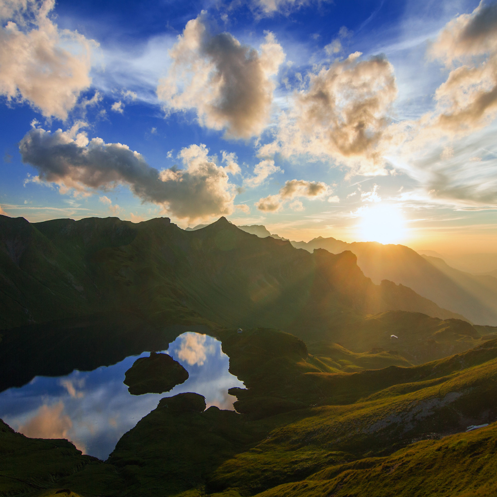 Закат в горах Германии