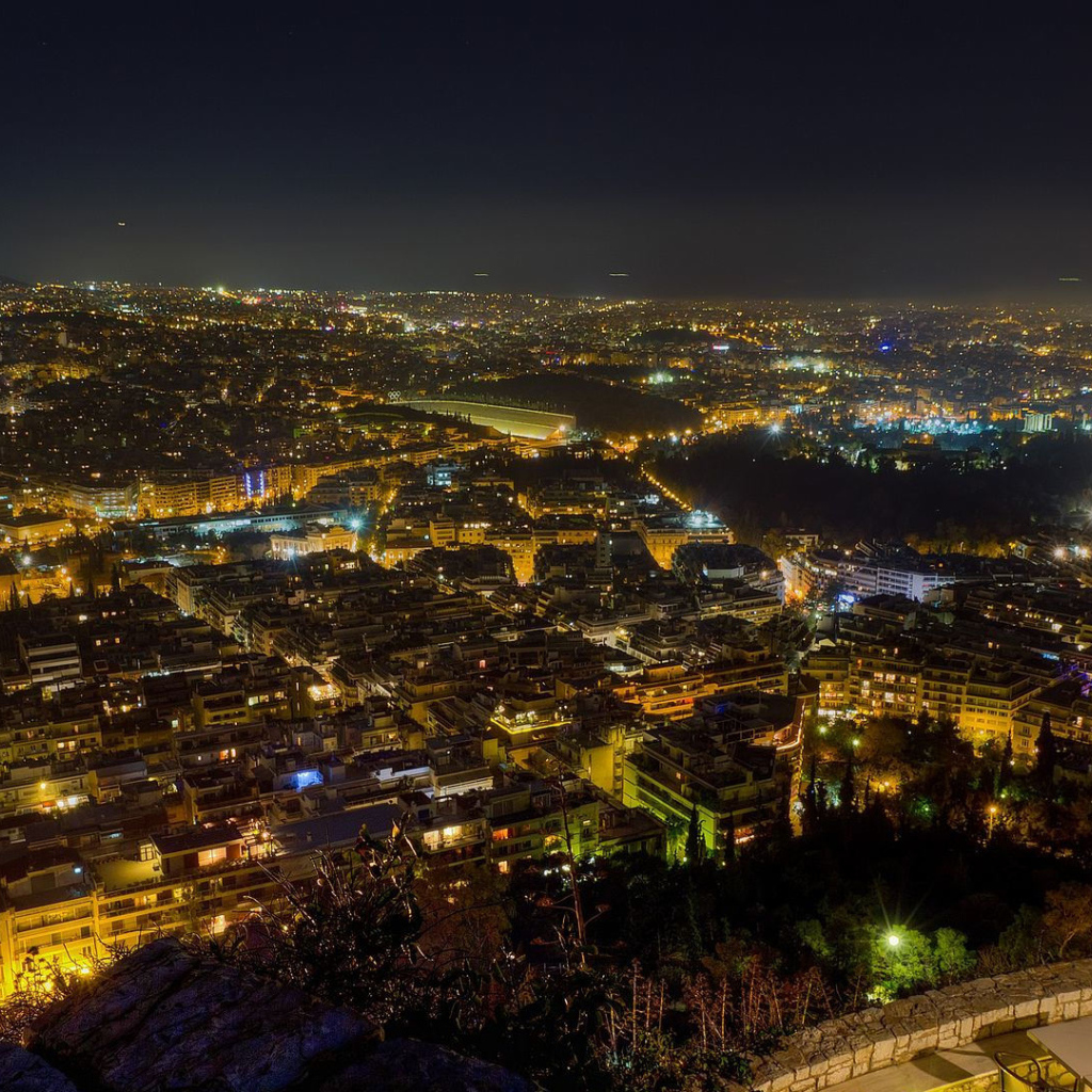 Ночной вид на Афины