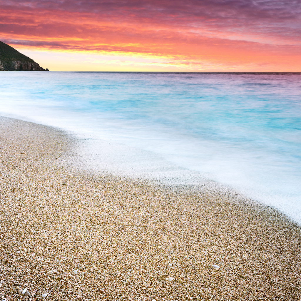 Чудесный закат на острове Лефкада, Греция
