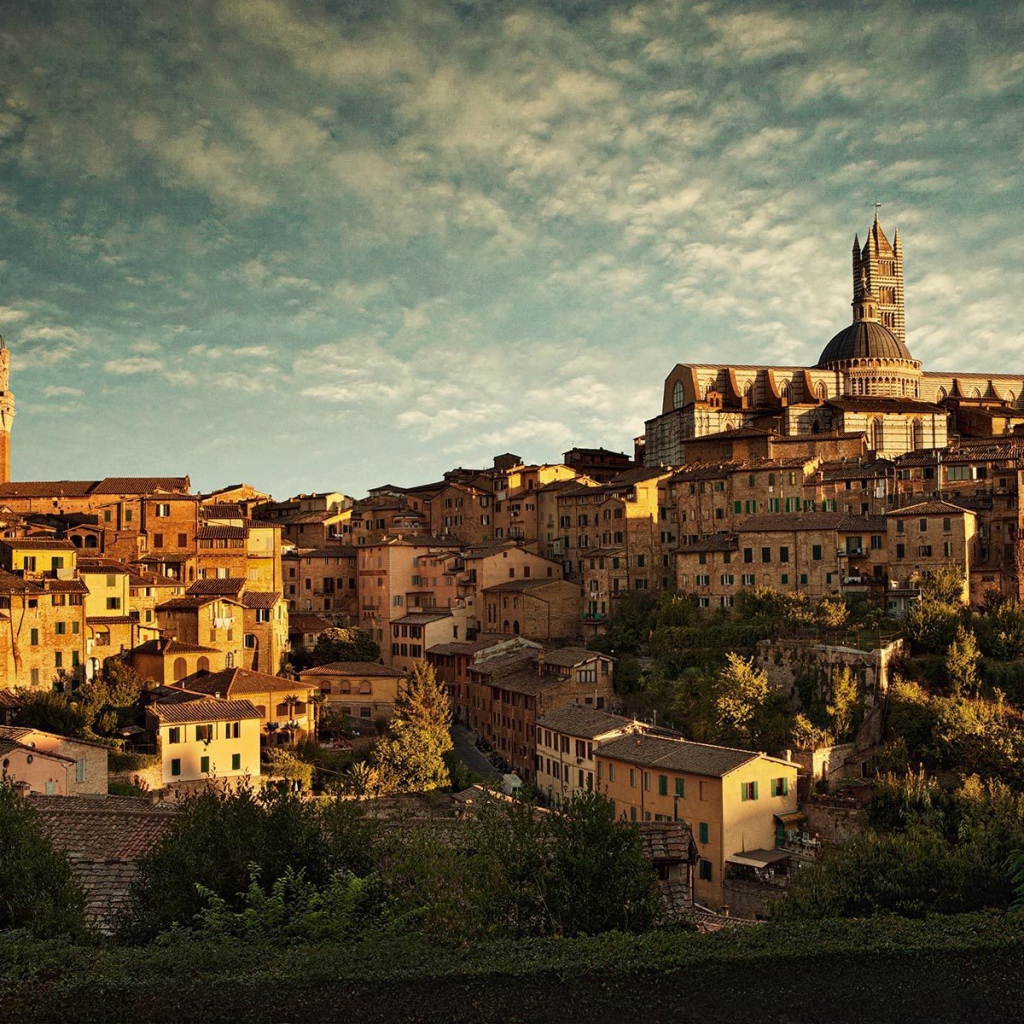 Панорама города в Сиене, Италия