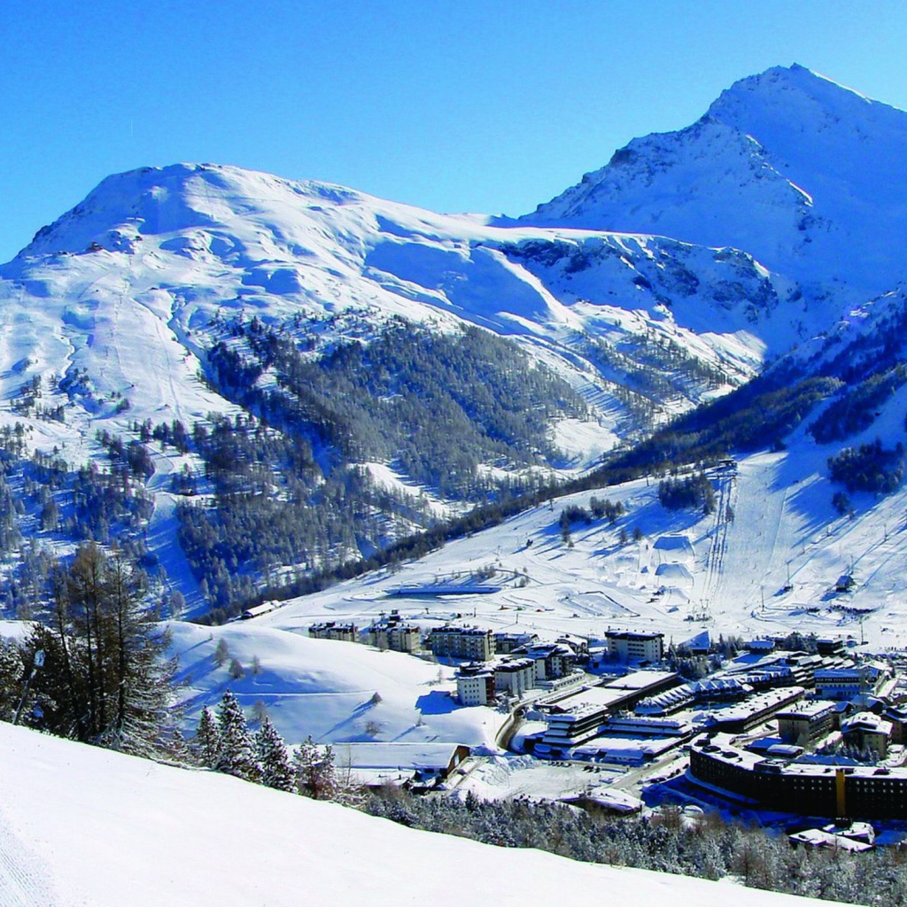 Panorama ski resort Sestriere, Italy