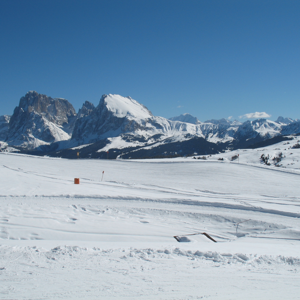 Лыжная трасса на курорте Ортизей, Италия