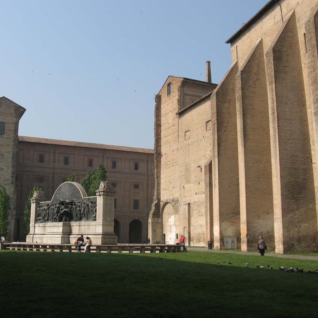 The area in front of the palace in Parma, Italy