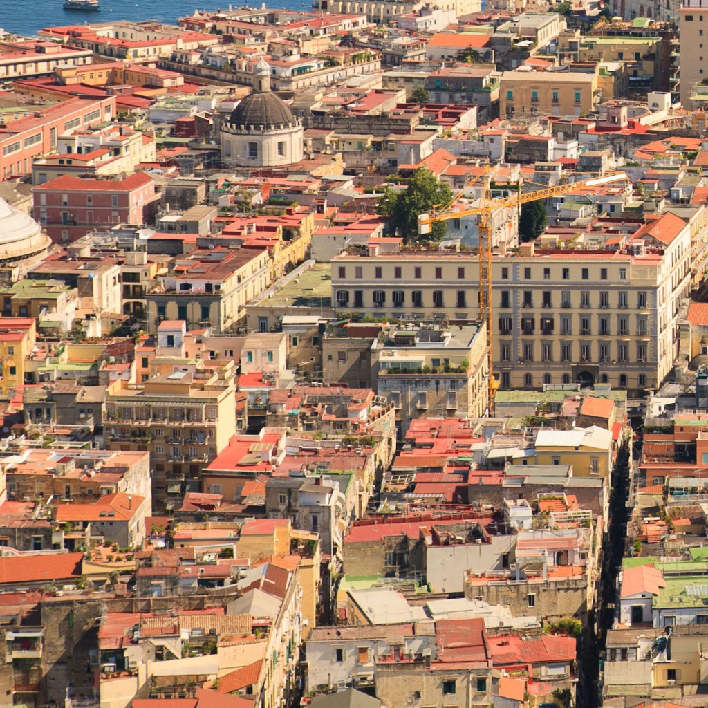 Вид со стены крепости в Неаполе, Италия