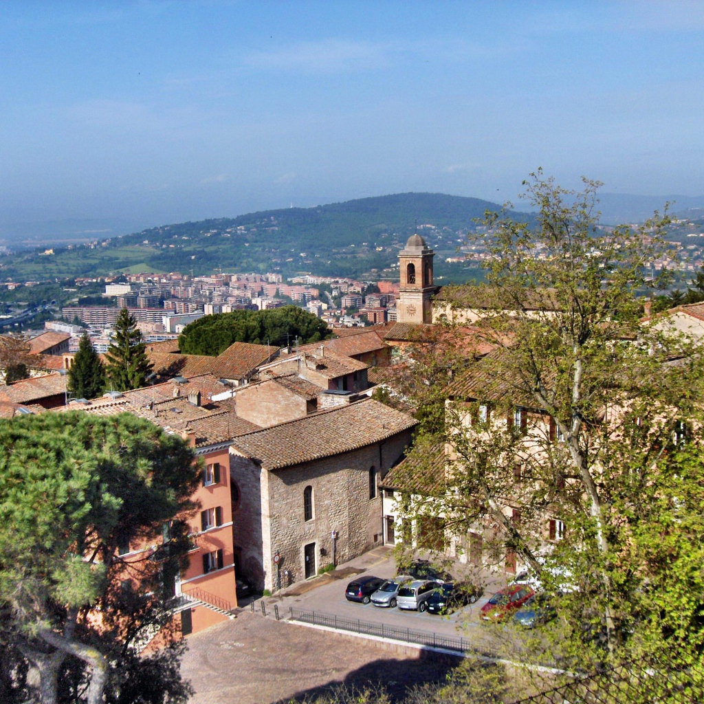 Вид с холма в Перудже, Италия