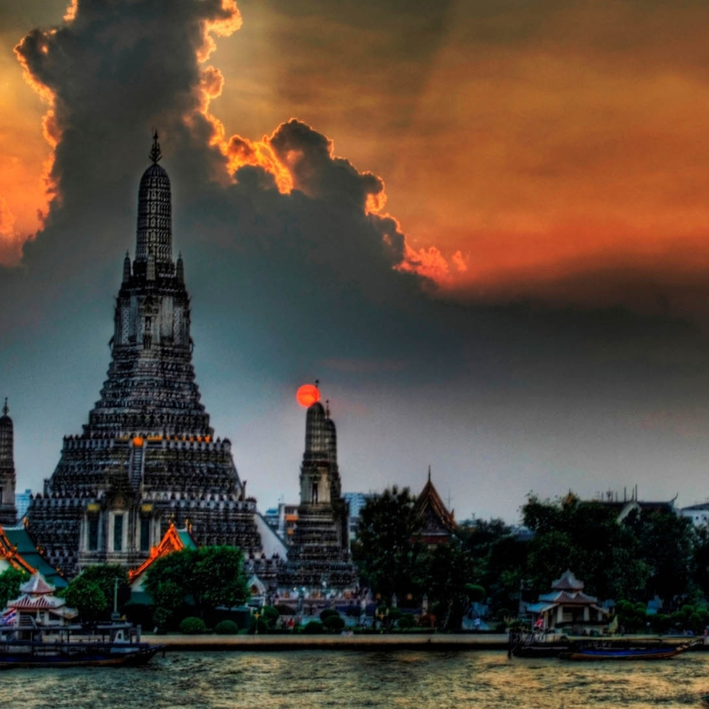 Фантастический вид на храм в Бангкоке, Таиланд