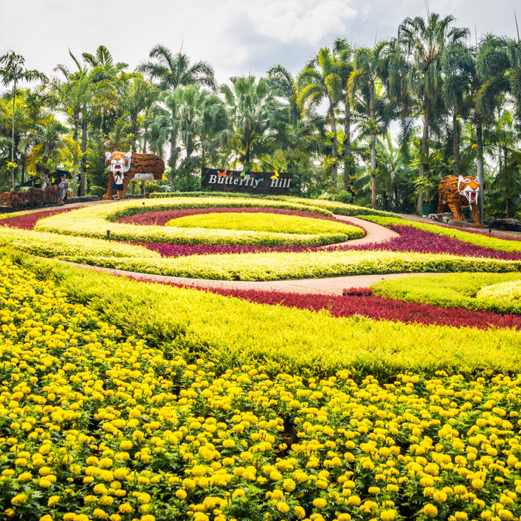 Великолепный сад на курорте в Паттайе, Таиланд