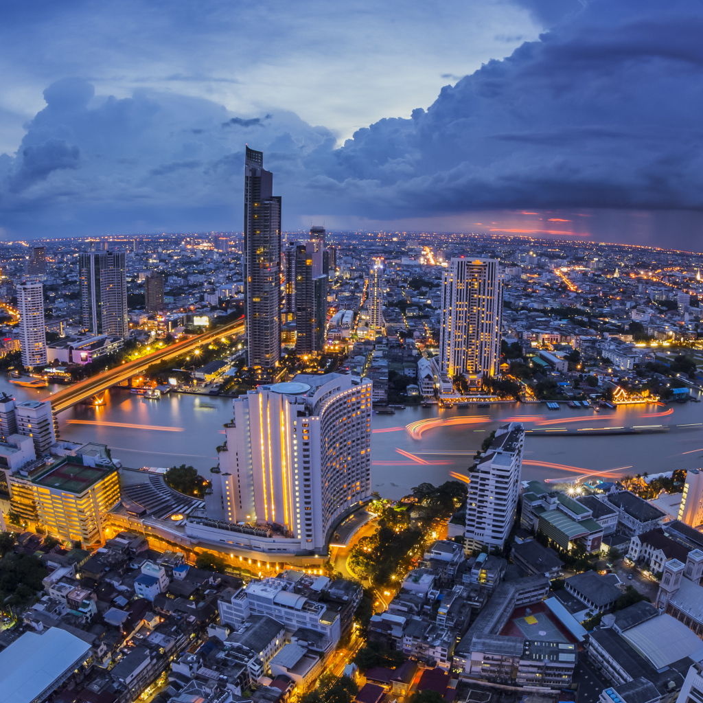 Панорама города в Бангкоке, Таиланд