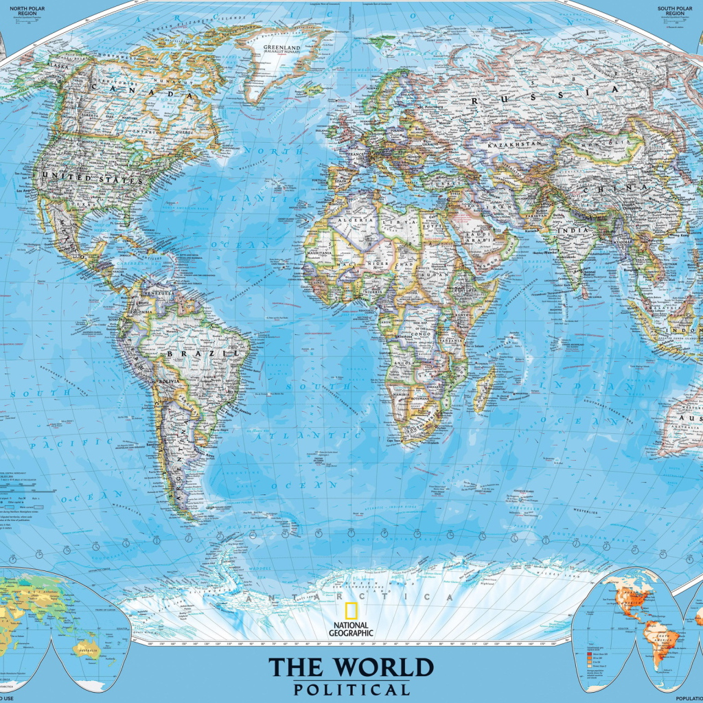 Большая подробная политическая карта Мира