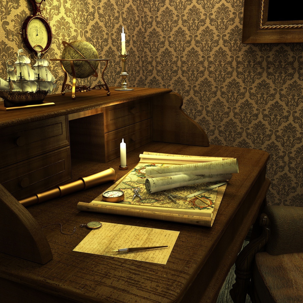 Старинная карта путешественника 