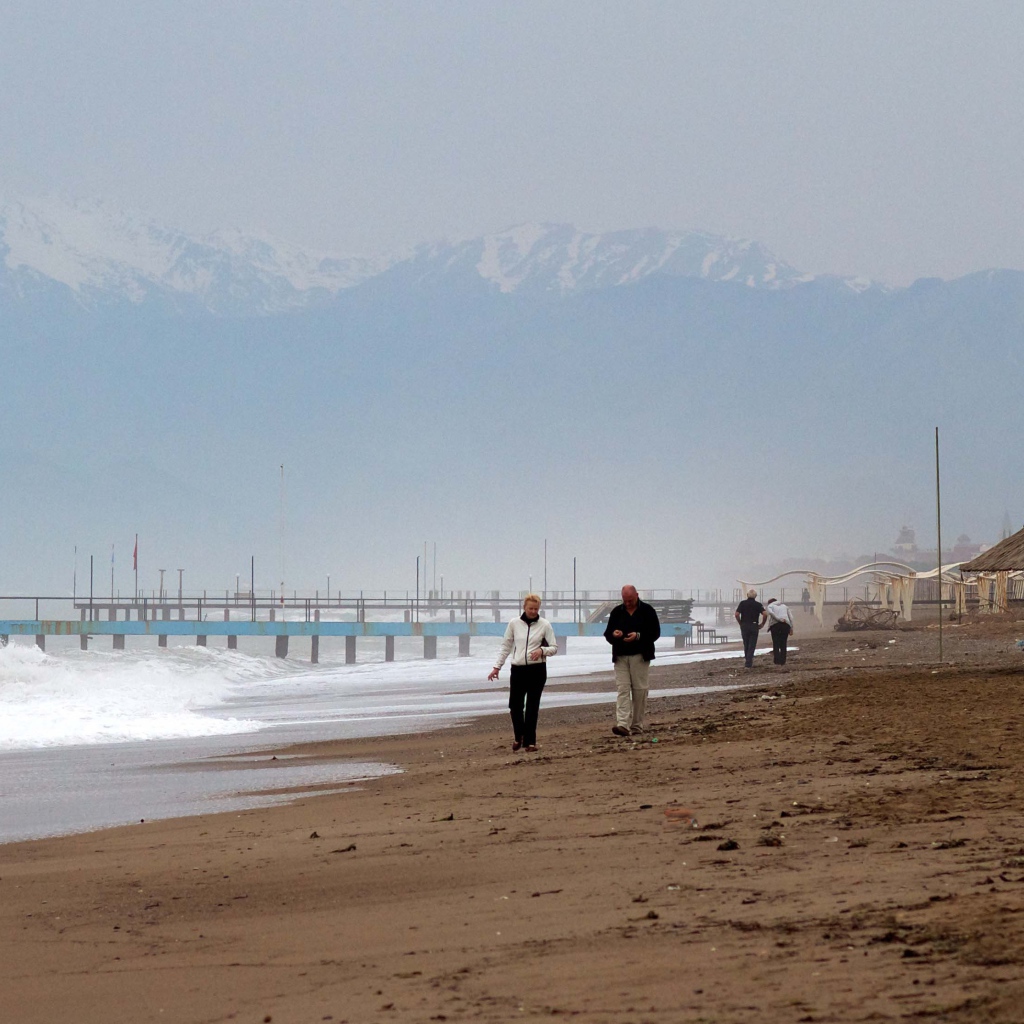 Осенний пляж в Белек, Турция