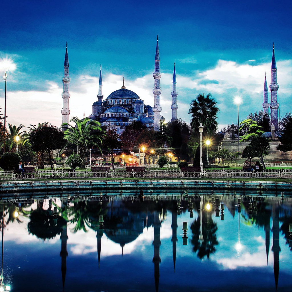 Туры в стамбул на 7. Мечеть на закате. Sultan Ahmed Mosque.