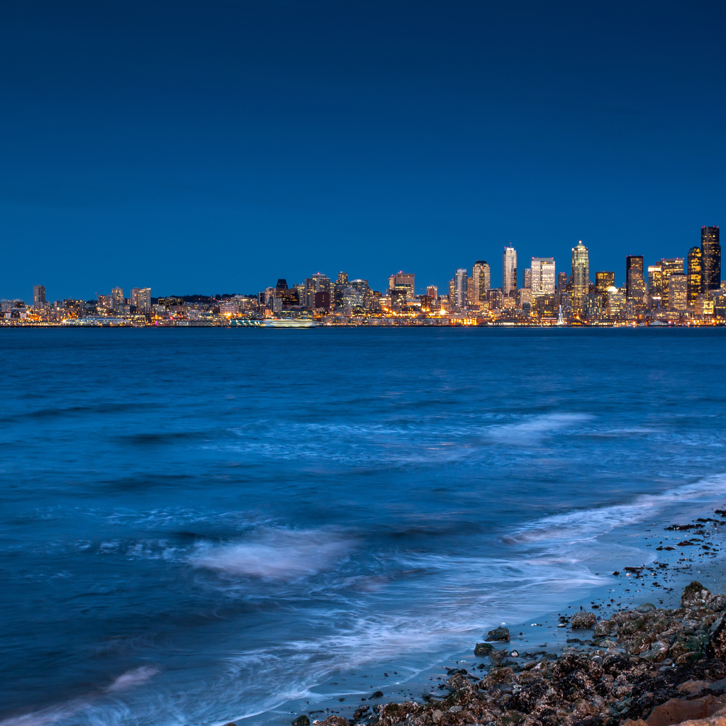 Фотография Сиэтла с пляжа, США
