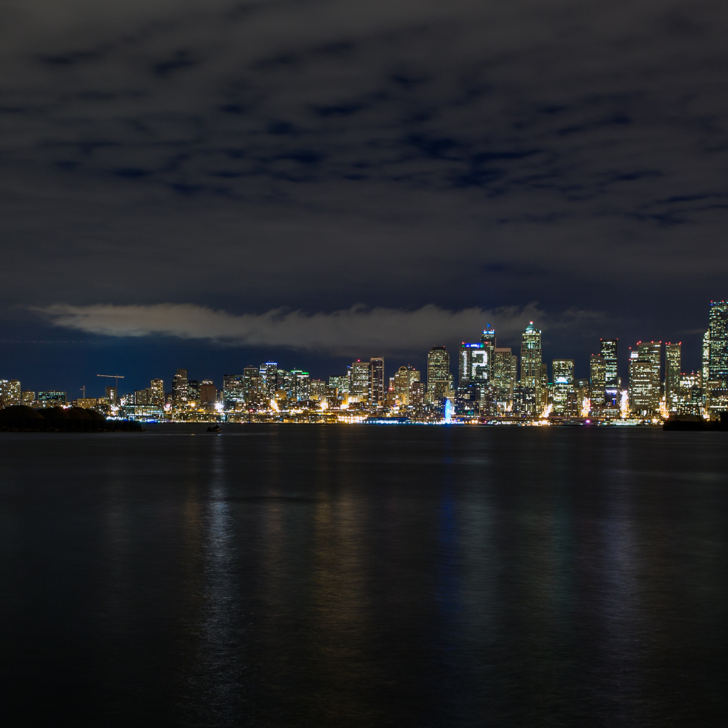 Сиэтл ночью, США