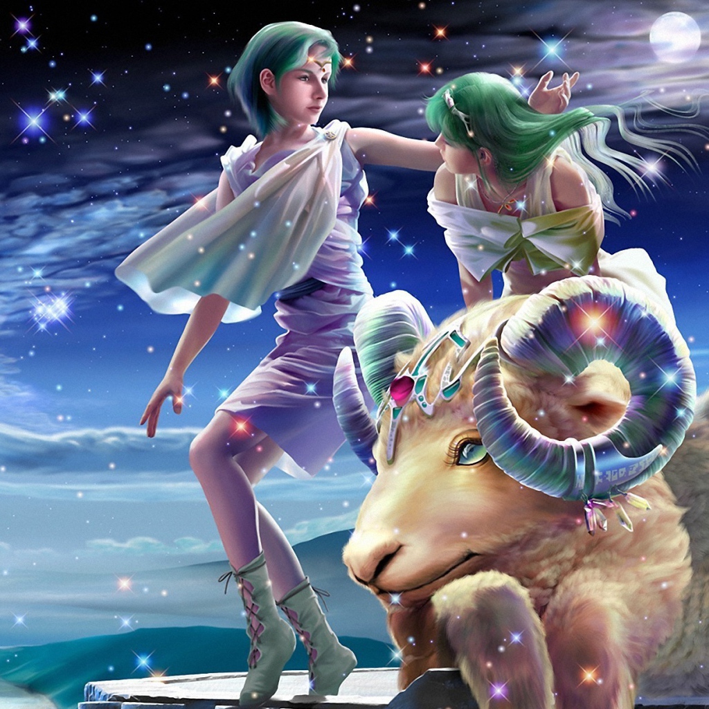 Овен на фоне звезд