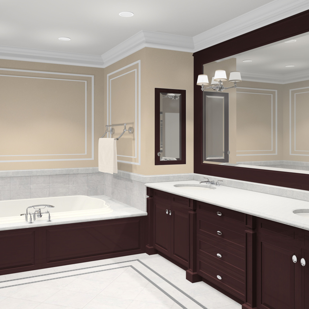 Большое зеркало в ванной