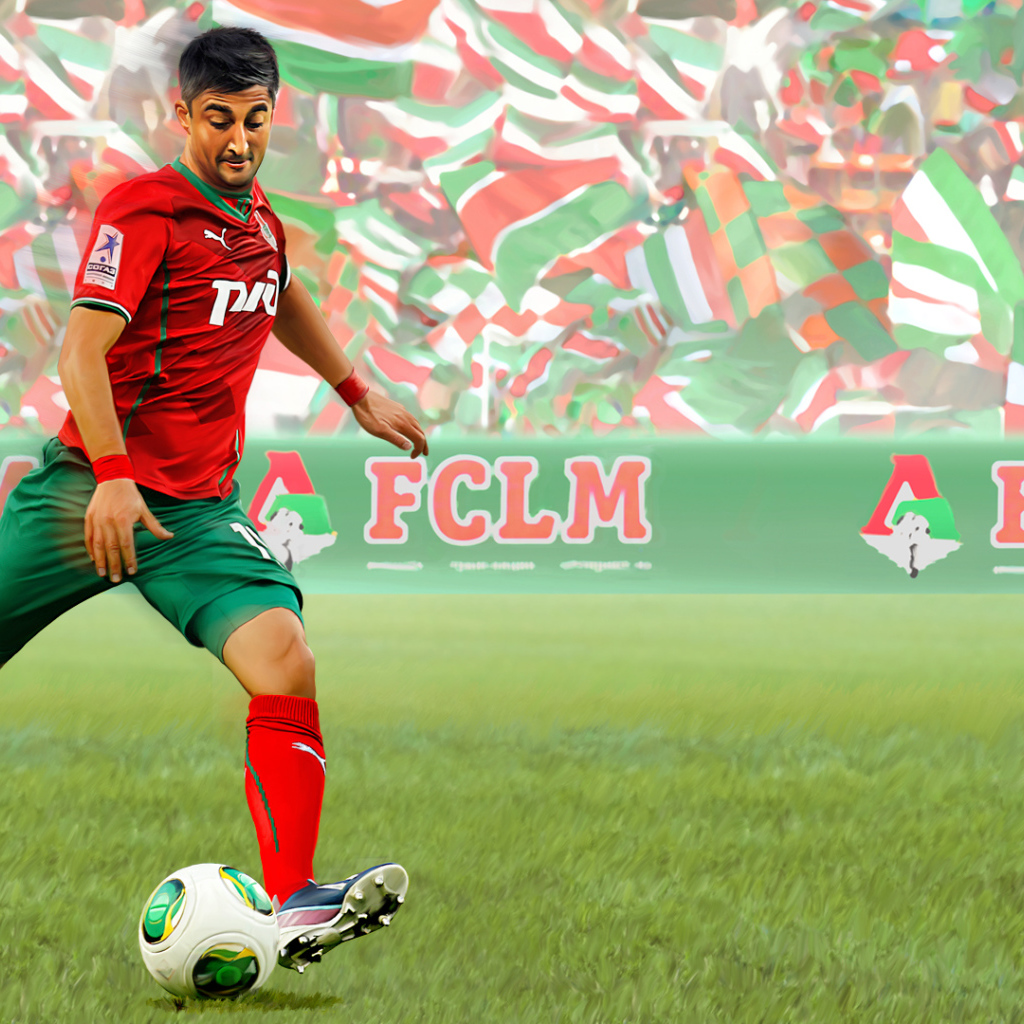 Александр Самедов полузащитник Локомотива на поле