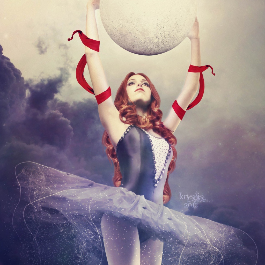Ballerina with the planet in the hands of