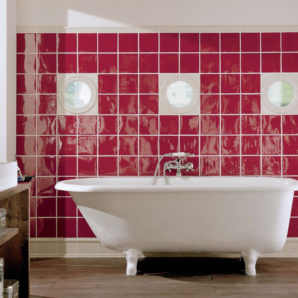 Bath on a red background
