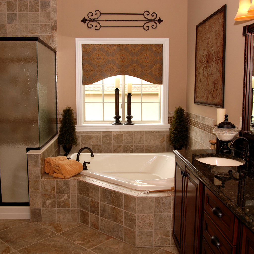 Ванная в коричневых тонах