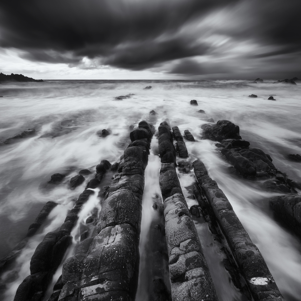 Красивое чёрно-белое фото тумана