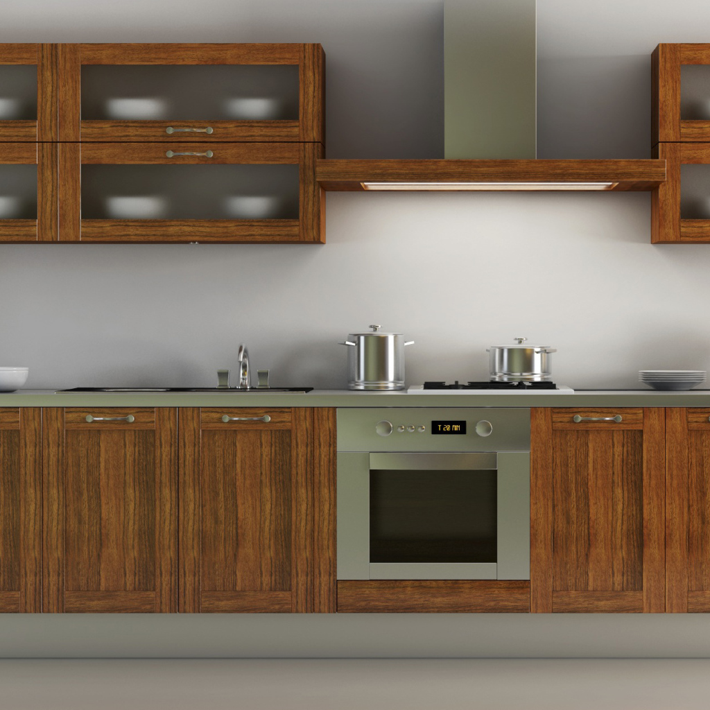 Большая коричневая кухня