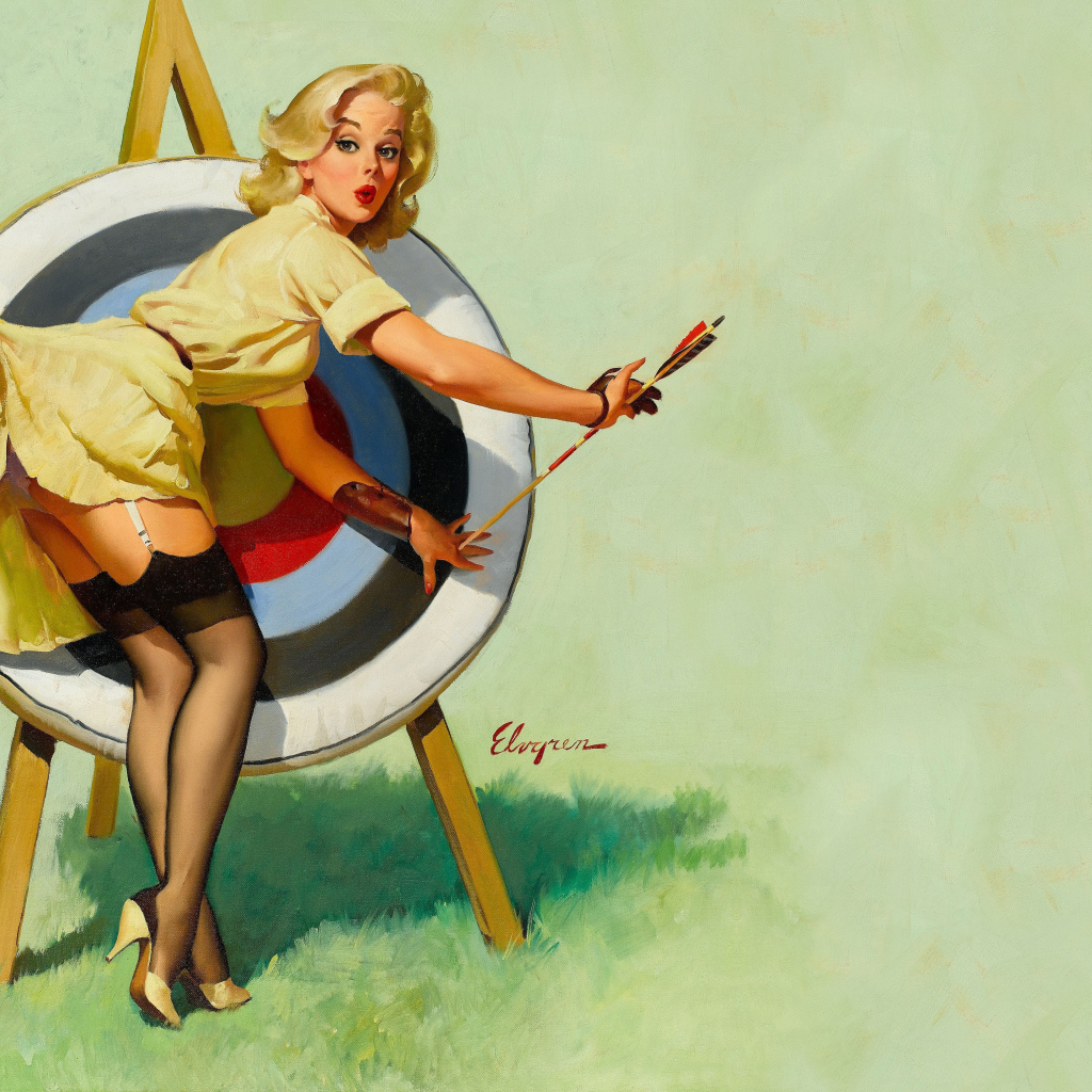 Рисунок ретро девушки