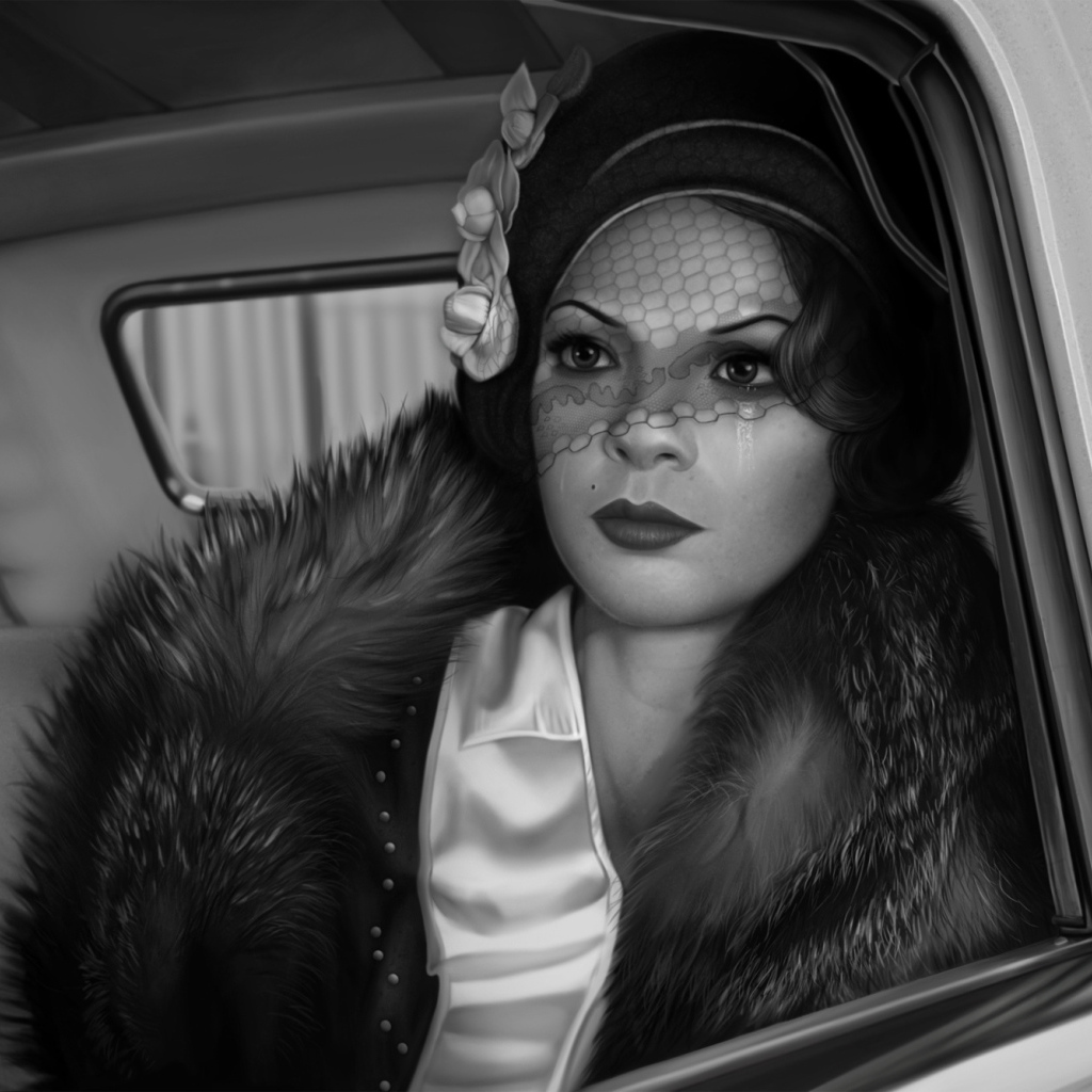 Девушка в ретро шляпе