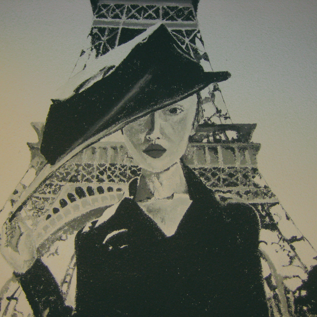 Граффити, девушка в Париже