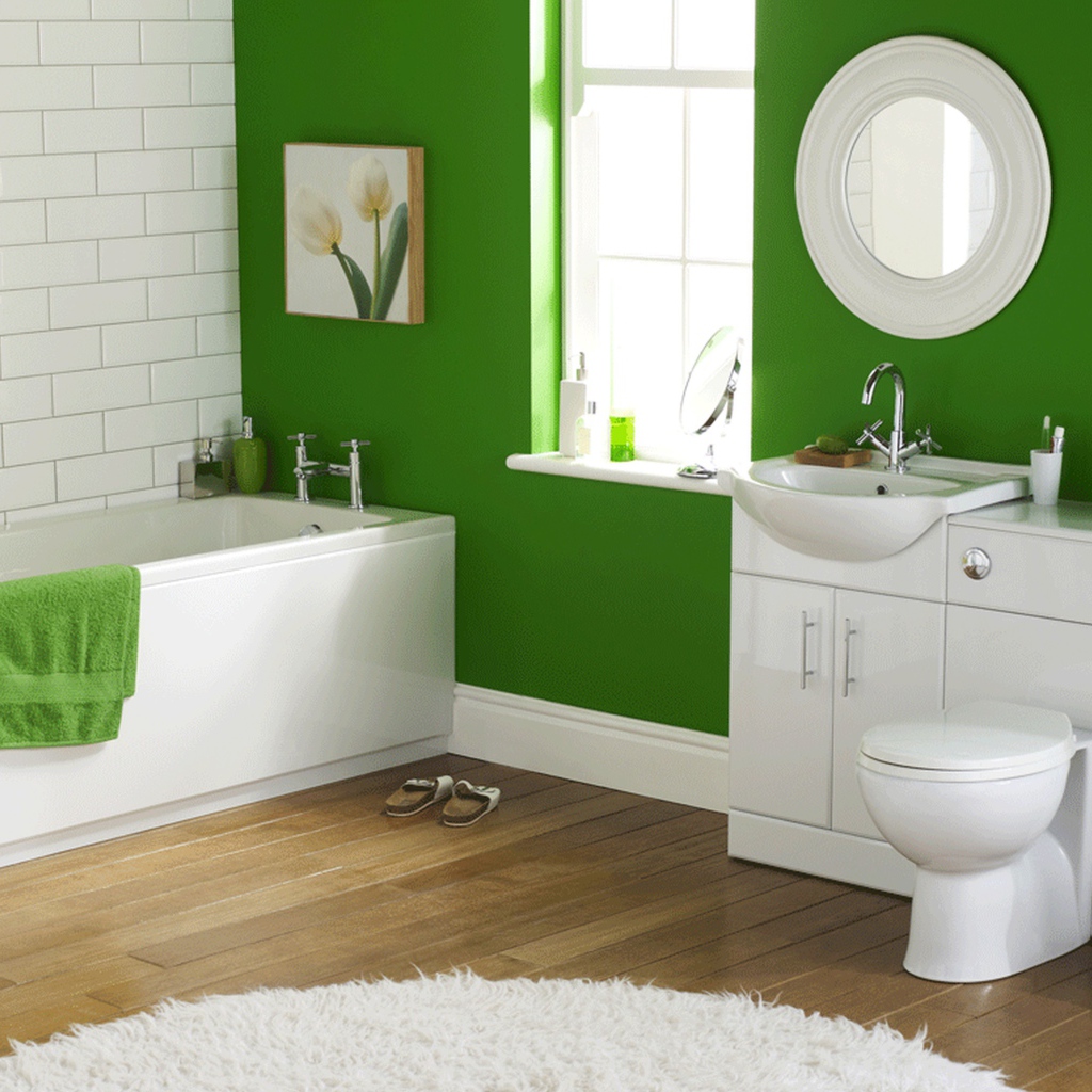 Зеленая ванная комната