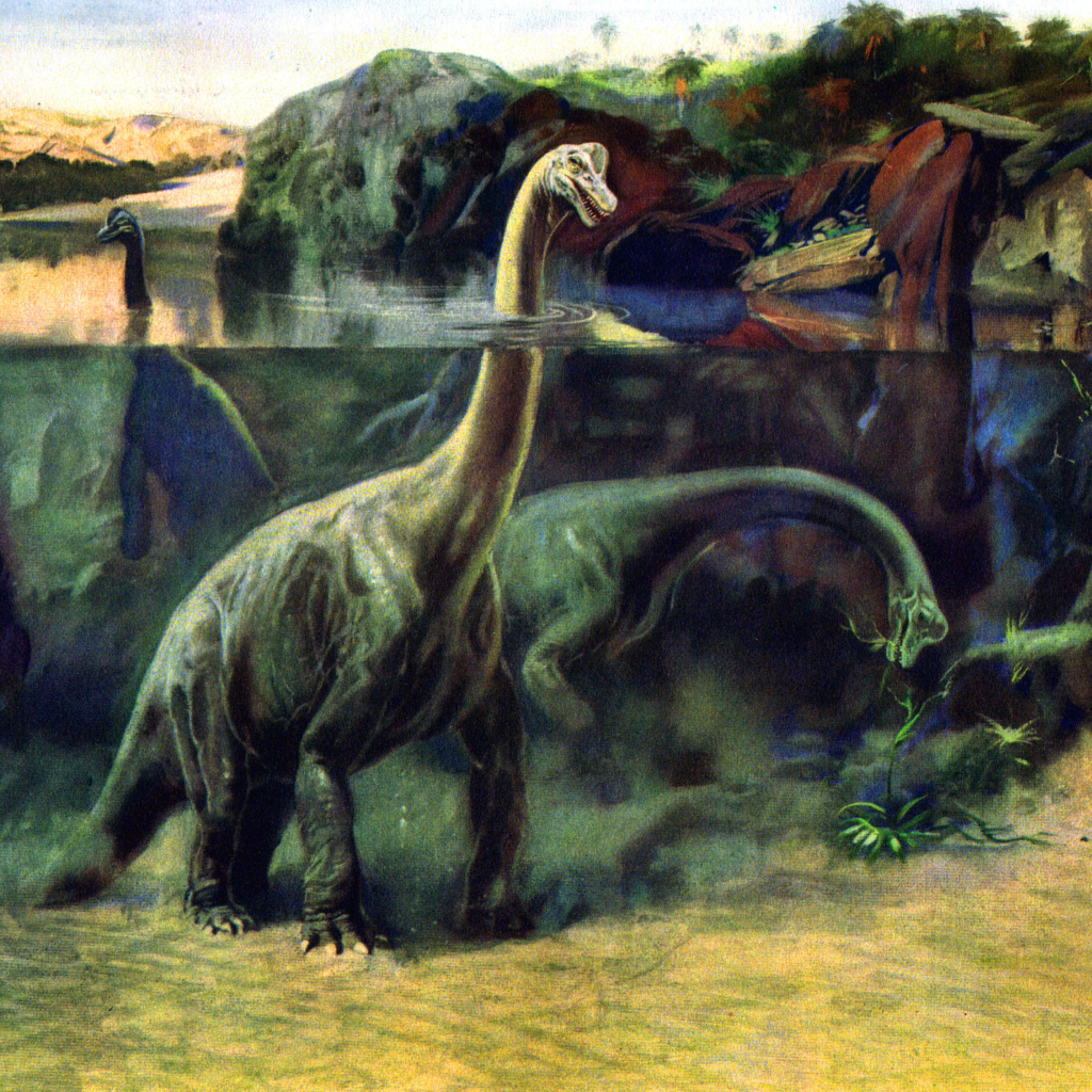 Травоядные динозавры в воде