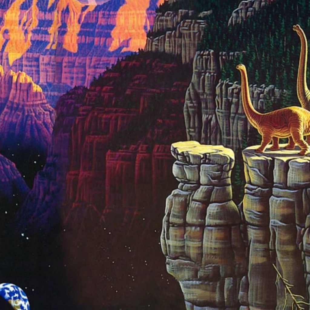 Пейзаж с динозаврами