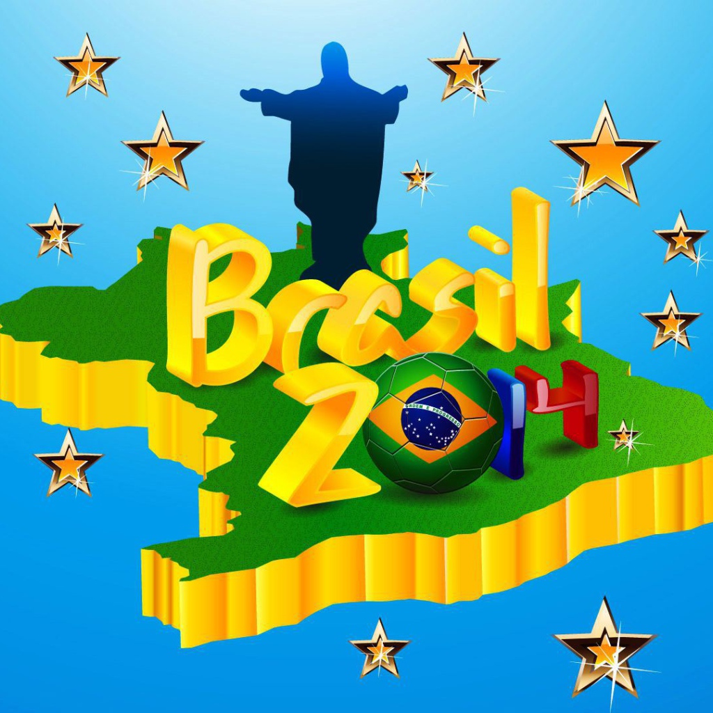 Logo on the map at the World Cup in Brazil 2014