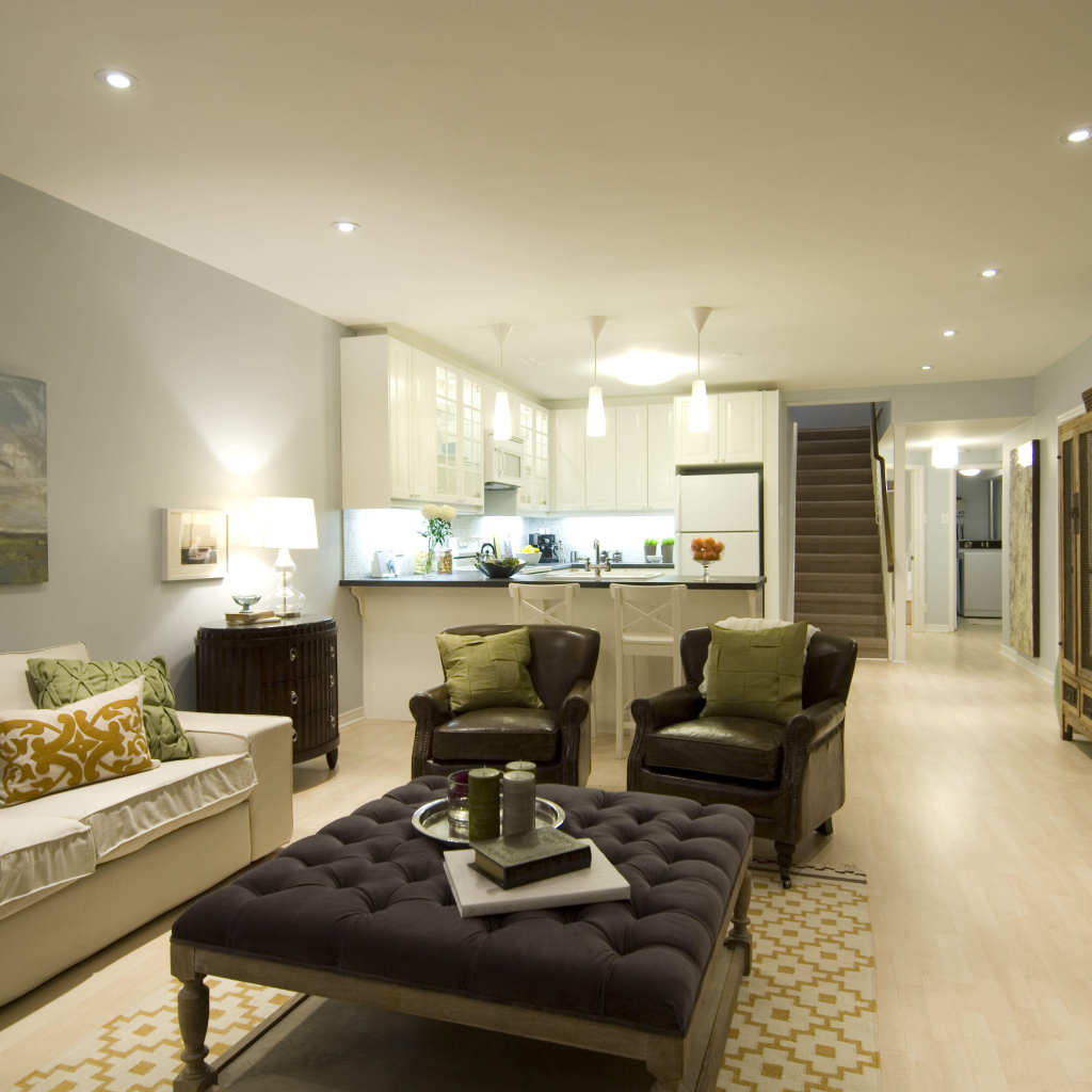 Современная гостиная с кухней