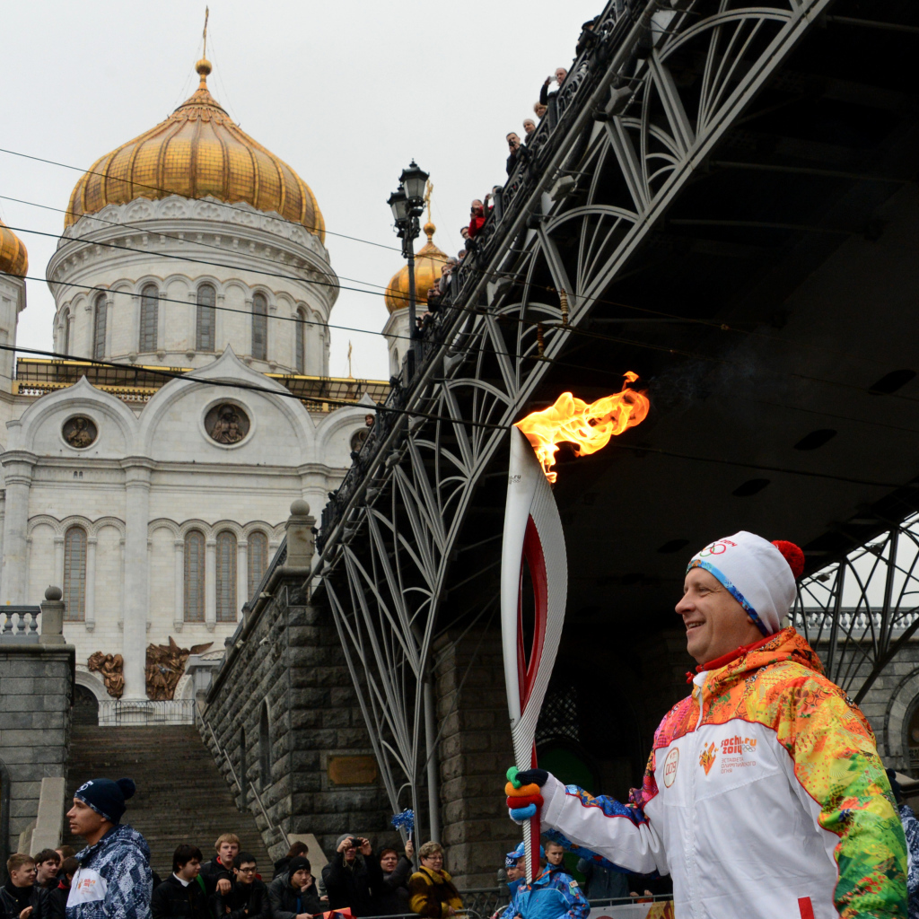 Olympic Flame in Moscow to Sochi 2014