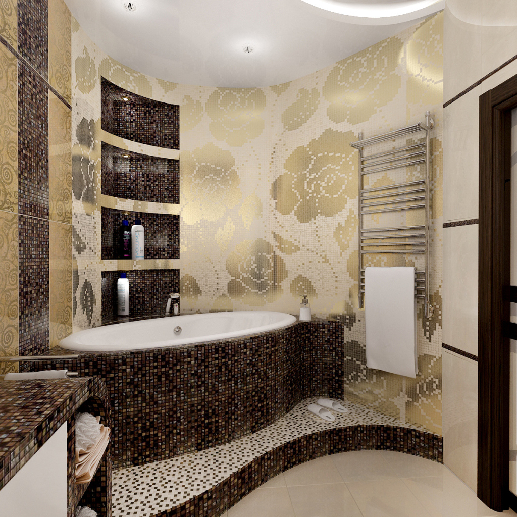 Орнамент из плиток в ванной