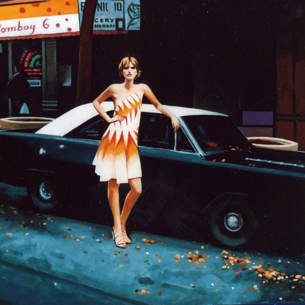 Фотография Женщина и черный автомобиль