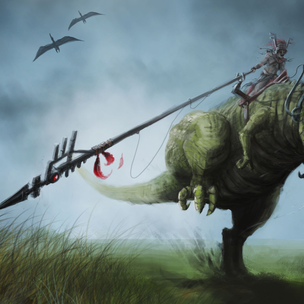 Всадник на динозавре