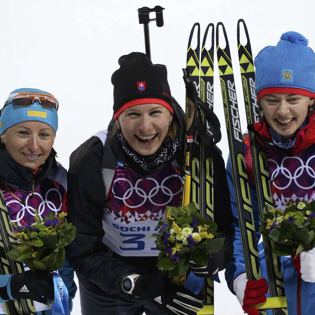 Российская биатлонистка  Ольга Вилухина на олимпиаде в Сочи