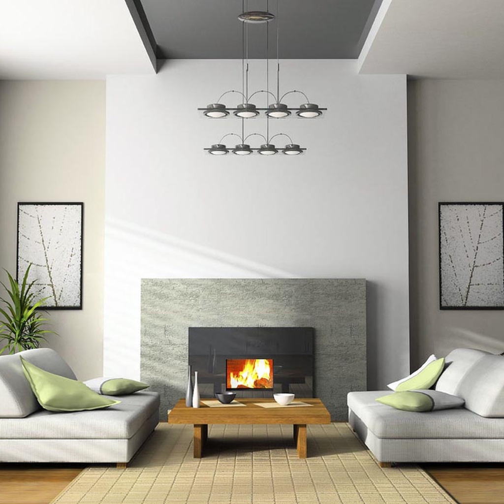 Высокий потолок в гостиной