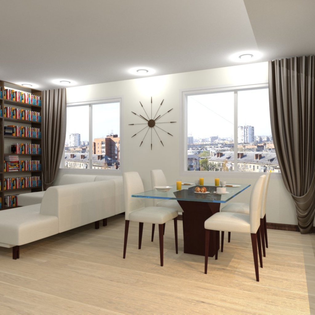 Библиотека в гостиной