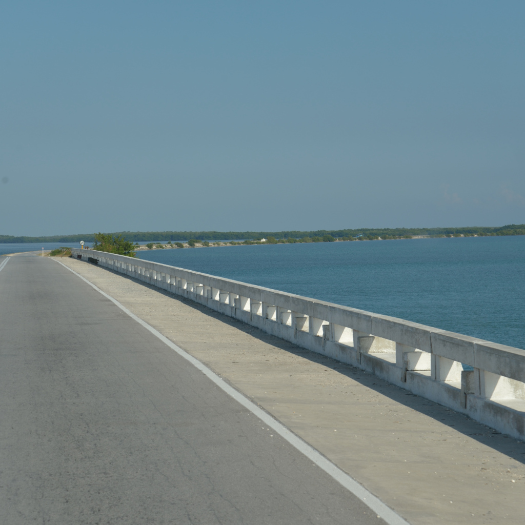 The road along the coast in the resort of Cayo Santa Maria, Cuba