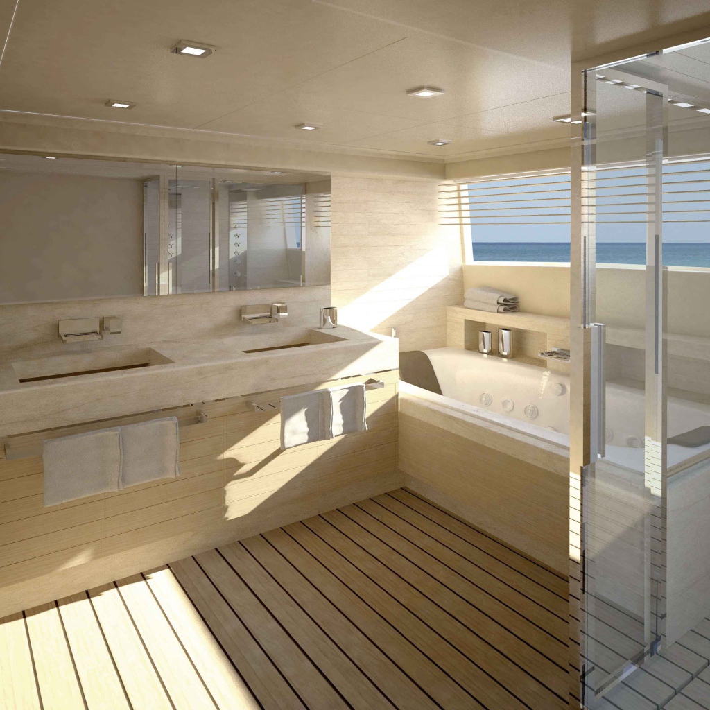 Солнце светит в окно ванной