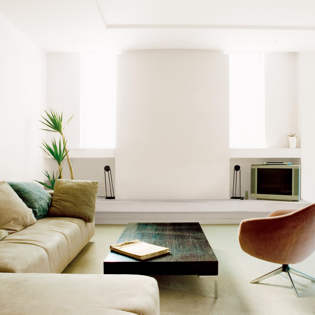 Очень светлая гостиная